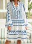 Summer Fashion Women Bell Sleeves Printed Holiday Dress