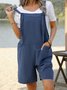 Soft And Slouchy Linen Tie Dungaree Shorts
