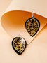Leopard Pattern Leaf-shaped Fashion Drop Earrings
