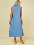 A-Line Casual Sleeveless Weaving Dress