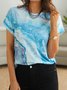 Round Neck Vacation Abstract Short Sleeve T-Shirt