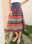 Floral-Print Tribal Casual Weaving Dress