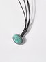 Vintage Leather Cord Turquoise Necklace