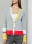 Color-Block Casual Long Sleeve Sweater