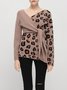 Women Leopard Autumn Fashion Heavyweight Micro-Elasticity Daily Casual Long sleeve H-Line Sweater