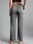 Casual Women Vintage Cotton Plain Sports Pants