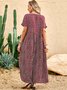 Loosen Printed Maxi Weaving Dress