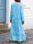 Long Sleeve Modal Gradient Knitting Maxi Dress