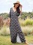 Floral Sexy Spring Polyester Half sleeve Daily Short sleeve Loose Long Dresses for Women
