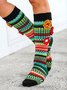 Knee-high Socks, Bohemian Socks, Hand-knitted