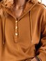 Plus Size Buttoned Solid Hoodies