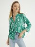 3/4 Sleeve V-Neck Buttoned Chiffon Top