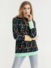 Vintage Winter Printed Mid-weight High Elasticity Daily Fit Hooded Long Sweatshirts for Women