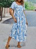 Casual Floral Short Sleeve Dresses