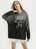 Casual Tie-Dye Pattern Winter Mid-weight Micro-Elasticity Daily Long sleeve Loose Hooded Sweatshirts for Women