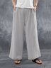 Casual Plus Size Solid Pants With Pockets