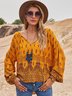Yellow Cotton-Blend Holiday Top