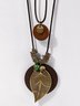 Vintage Paraffined Rope Leaf Necklaces Accessories