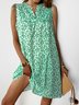 New Women Chic Plus Size Holiday Floral Vintage Sleeveless A-Line Weaving Dress